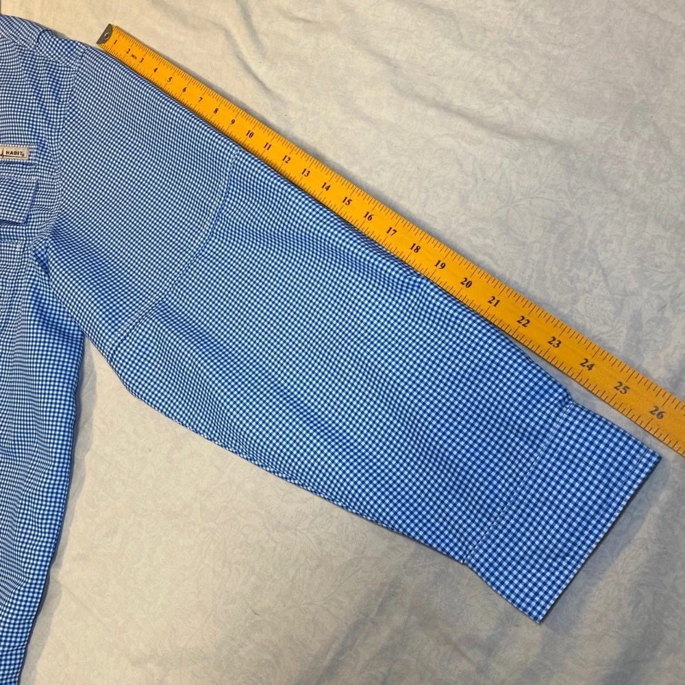 Habit River Guide Fishing Shirt Men's 2XL Blue Check Long Sleeve UPF‎ 40+
